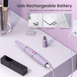 Ear and Nose Hair Trimmer for Women, 2025 Professional Painless 2 in 1 USB Rechargeable Eyebrow & Facial Hair Trimmer, Precision Tool with Powerful Motor and Dual-Edge Blades, IPX7 Waterproof