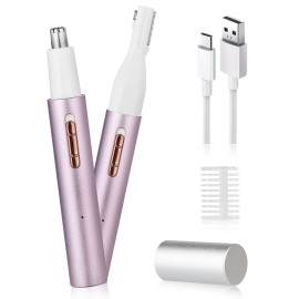 Yunmiss 2025 Rechargeable Nose and Ear Hair Trimmer for Women Men - Painless Facial and Eyebrow Hair Remover, Dual-Edge Blades, IPX7 Waterproof, Compact and Portable Electric Clipper for Travel