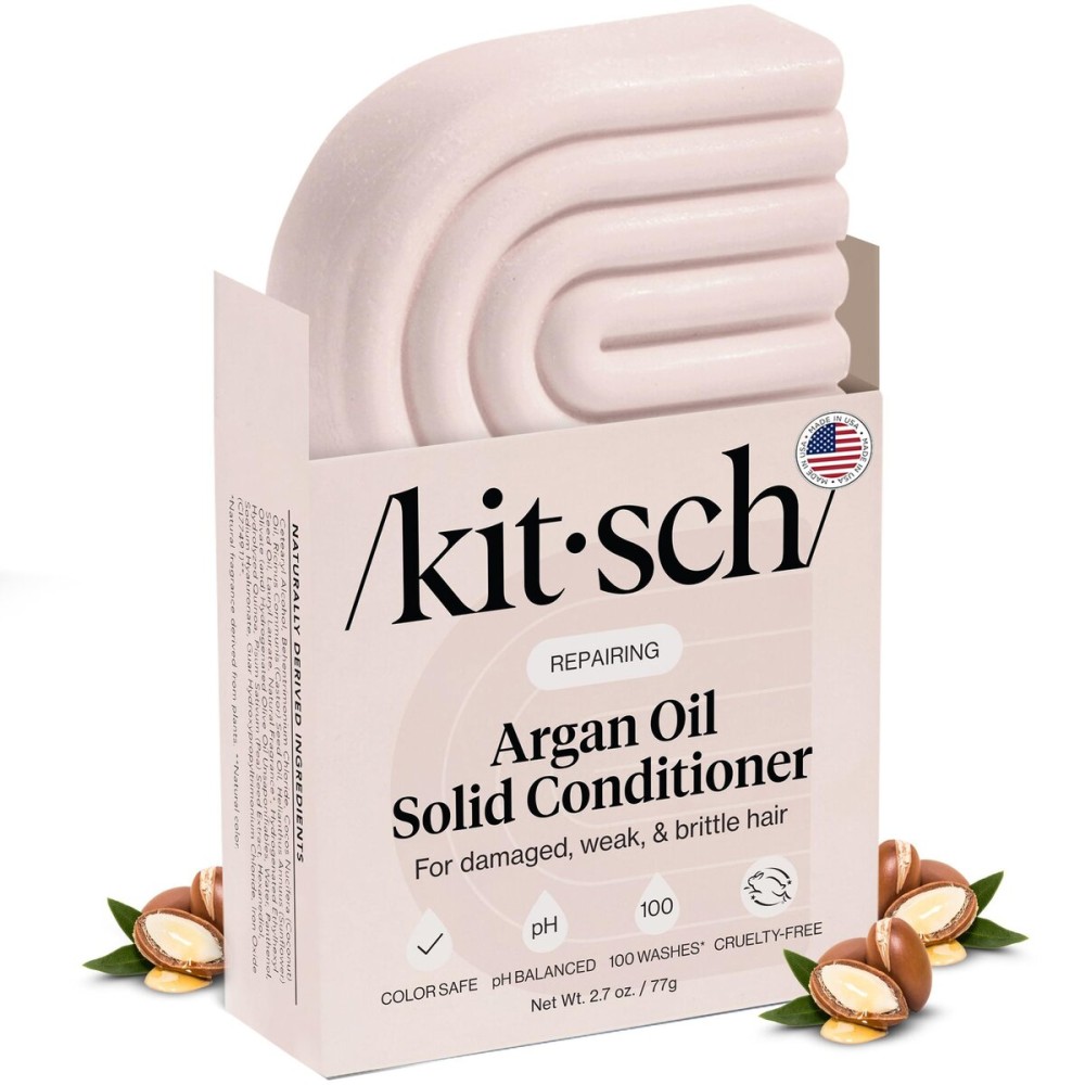 Kitsch Argan Oil Conditioner Bar - Repairing Solid Hair Conditioner for Women and Men - Moisturizing Hair Care for Dry, Damaged Hair - Vegan, All Natural, Paraben & Sulfate-Free, Made in USA, 2.7 oz Kitsch Argan Oil Conditioner Bar - Repairing Solid Hair Conditioner for Women and Men - Moisturizing Hair Care for Dry, Damaged Hair - Vegan, All Natural, Paraben & Sulfate-Free, Made in USA, 2.7 oz
