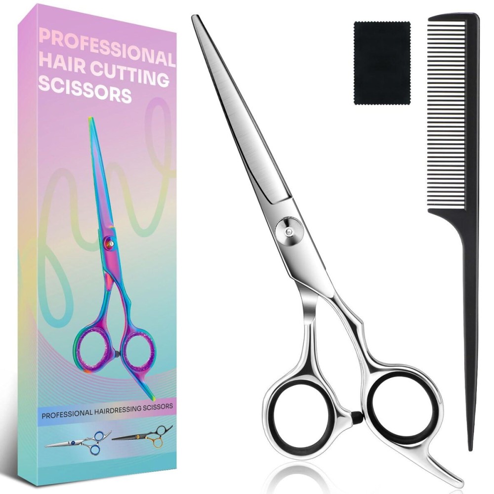 Hair Cutting Scissors, 6.5 Stainless Steel Barber Shears for Men/Women, Professional Haircut Kit for Salon & Home Use, Sharp Trimming Shears for Hairdresser, Precision Cutting Tools for Stylists Hair Cutting Scissors, 6.5 Stainless Steel Barber Shears for Men/Women, Professional Haircut Kit for Salon & Home Use, Sharp Trimming Shears for Hairdresser, Precision Cutting Tools for Stylists