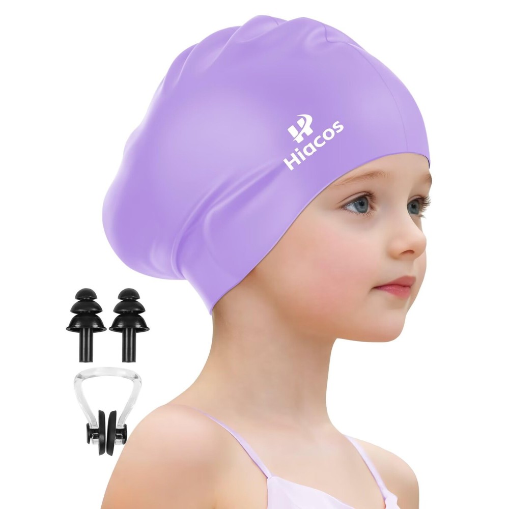 Kids Swim Cap for Girls Boys, 2 Size Silicone Swimming Cap for Long Hair Short Hair, Waterproof Swim Hats Bathing Caps for Age 3-15 Toddlers Children Teens to Keep Hair Dry-Purple Kids Swim Cap for Girls Boys, 2 Size Silicone Swimming Cap for Long Hair Short Hair, Waterproof Swim Hats Bathing Caps for Age 3-15 Toddlers Children Teens to Keep Hair Dry-Purple