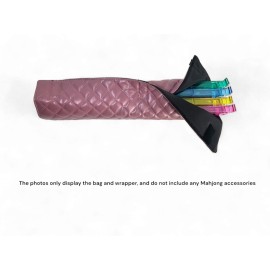 American Mahjong Set Purple Pink - Quilted PU Leather Carrying Bag with Shoulder Strap & Handles, All-in-One Tile Racks with Pushers, 166 Engraved Tiles, Dice, Bettor, Extra Tiles & Instructions