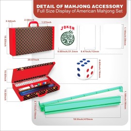 Vovotuzzi Mahjong Set, American Mahjong Set, 166 White Engraved Mah Jong Tiles Game Set, with Premium Carrying Case, with 4 Racks with Pushers, Betting Coins, Dice, Manual, Mah Jong Set Gifts Vovotuzzi Mahjong Set, American Mahjong Set, 166 White Engraved Mah Jong Tiles Game Set, with Premium Carrying Case, with 4 Racks with Pushers, Betting Coins, Dice, Manual, Mah Jong Set Gifts