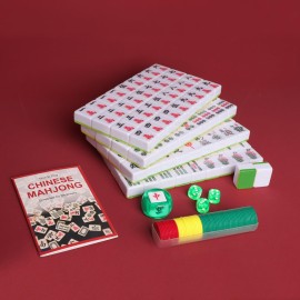 Jongyance Chinese Mahjong Set, Large Mahjong Tiles Set with 144 Green Back Color Tiles, Red Case, Chinese Mahjong Game Set (Majiang, ) Jongyance Chinese Mahjong Set, Large Mahjong Tiles Set with 144 Green Back Color Tiles, Red Case, Chinese Mahjong Game Set (Majiang, )