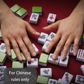 Jongyance Chinese Mahjong Set, Large Mahjong Tiles Set with 144 Green Back Color Tiles, Red Case, Chinese Mahjong Game Set (Majiang, ) Jongyance Chinese Mahjong Set, Large Mahjong Tiles Set with 144 Green Back Color Tiles, Red Case, Chinese Mahjong Game Set (Majiang, )