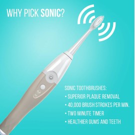 TAO Clean UV Sanitizing Sonic Toothbrush and Cleaning Station, Electric Toothbrush, Dual Speed Setting, Sandstone TAO Clean UV Sanitizing Sonic Toothbrush and Cleaning Station, Electric Toothbrush, Dual Speed Setting, Sandstone