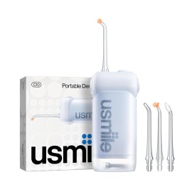 usmile C10 Portable Water Flosser - Travel-Friendly, 95-Day Battery, 4 Modes, 360 Nozzle, 180ml Tank, IPX7 Waterproof, Dentist-Recommended for Braces, Implants & Sensitive Gums (Blue)
