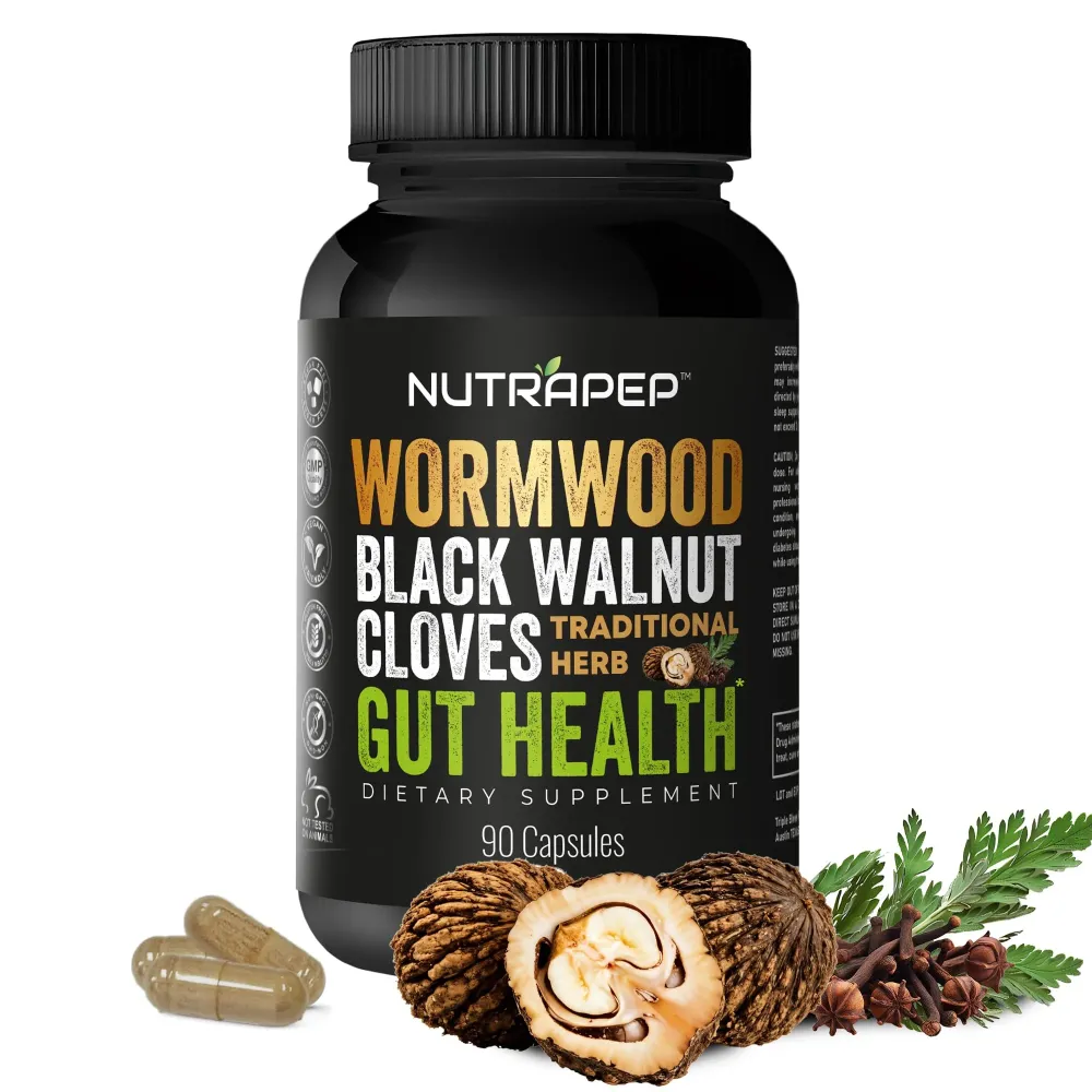 NutraPep Wormwood Black Walnut Clove Capsules - Natural Detox Gut Cleanse - Digestive Health & Intestinal Support - Advanced Wormwood Combination Walnut Herb Extract Supplement for Adults NutraPep Wormwood Black Walnut Clove Capsules - Natural Detox Gut Cleanse - Digestive Health & Intestinal Support - Advanced Wormwood Combination Walnut Herb Extract Supplement for Adults