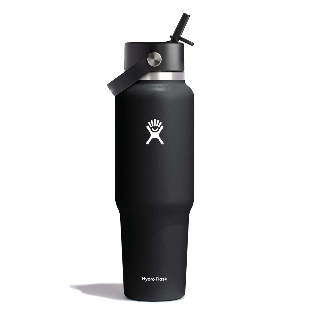 Hydro Flask 40 OZ Wide Flex Straw Travel Bottle Black