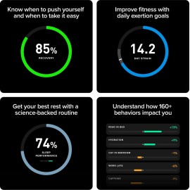 WHOOP Peak - 12-Month Membership - 5.0 Health and Fitness Wearable - 24/7 Activity and Sleep Tracker with Heart Rate, HRV, Stress Monitor, Personalized Coaching, Healthspan - 14+ Days Battery Life