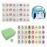 Hoblynth 65 Tiles Seaside Escape Game Blocks 36mm Large Mahjong Tiles Sets with Bunny Eggs Patterns Portable Mahjong Set with A Bag