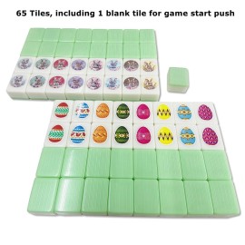 Hoblynth 65 Tiles Seaside Escape Game Blocks 36mm Large Mahjong Tiles Sets with Bunny Eggs Patterns Portable Mahjong Set with A Bag Hoblynth 65 Tiles Seaside Escape Game Blocks 36mm Large Mahjong Tiles Sets with Bunny Eggs Patterns Portable Mahjong Set with A Bag