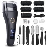 Electric Foot File Callus Remover for Feet - 6pcs Larger Grinding Head&3Speed, Pedicure Kit Foot Scrubber Deadskin Callus Remover, Foot Care Kit Pedicure Tools for Dead Skin Callus Hardskin Dry Cracks