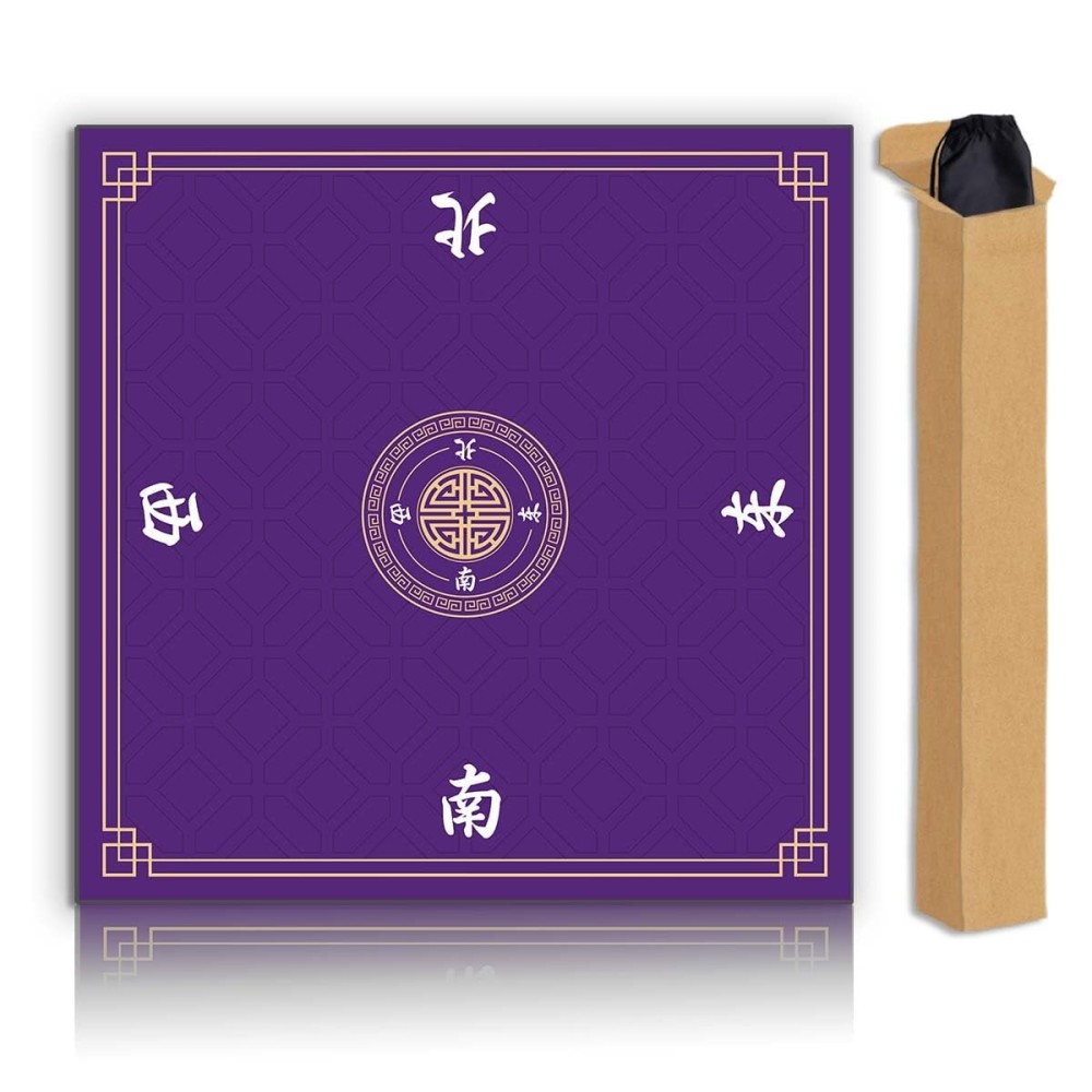JUFORHQC Mahjong Mat, Non-Slip Noise Reducing Game Mat, 31.5 Inch Mahjong Table Mat,Mahjong Mat with Cloth Bag and Carton Storage,Suitable for Mahjong, Dominoes, Solitaire and Other Games. (Purple) JUFORHQC Mahjong Mat, Non-Slip Noise Reducing Game Mat, 31.5 Inch Mahjong Table Mat,Mahjong Mat with Cloth Bag and Carton Storage,Suitable for Mahjong, Dominoes, Solitaire and Other Games. (Purple)