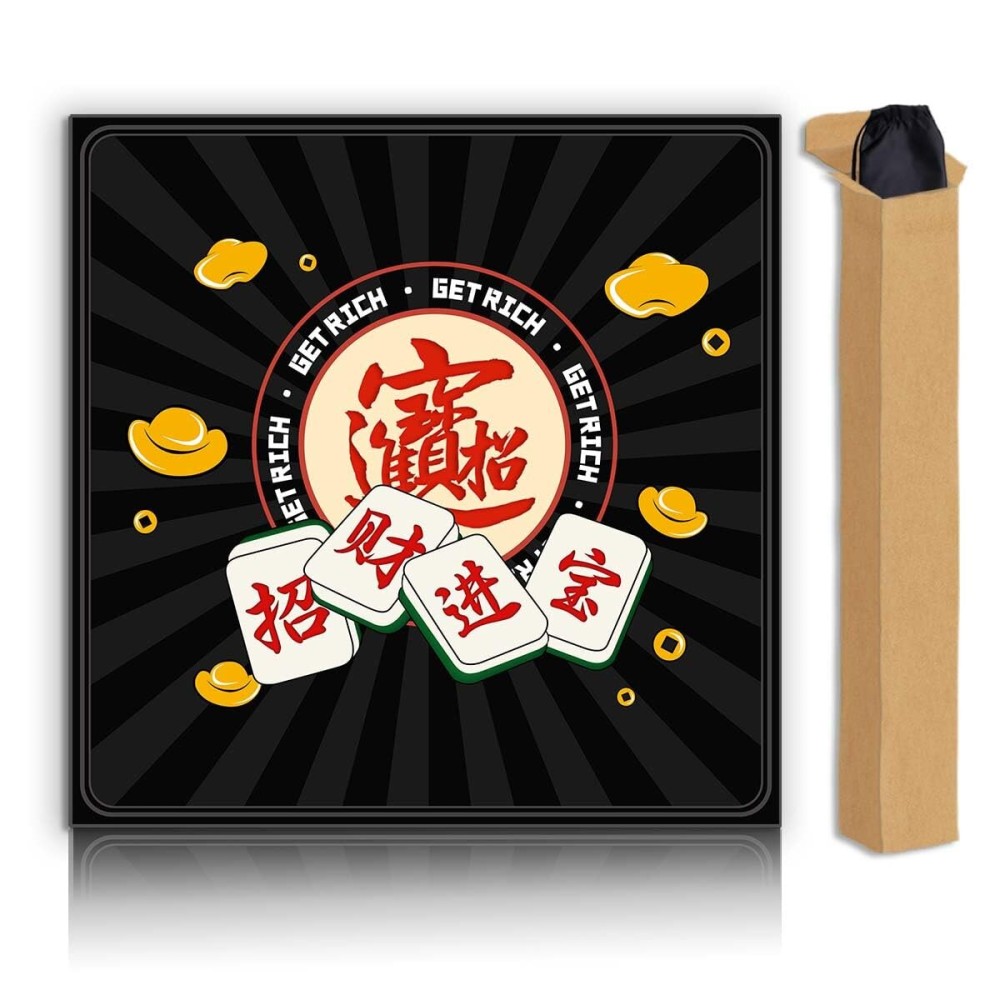 Mahjong Mat, Non-Slip Noise Reducing Game Mat, 31.5 Inch Mahjong Table Mat,Mahjong Mat with Cloth Bag and Carton Storage,Suitable for Mahjong, Dominoes, Solitaire and Other Games. (Rich-Black) Mahjong Mat, Non-Slip Noise Reducing Game Mat, 31.5 Inch Mahjong Table Mat,Mahjong Mat with Cloth Bag and Carton Storage,Suitable for Mahjong, Dominoes, Solitaire and Other Games. (Rich-Black)