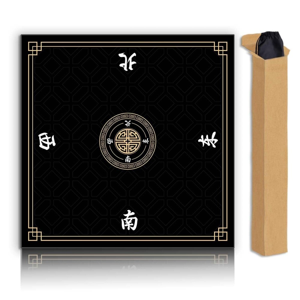 JUFORHQC Mahjong Mat, Non-Slip Noise Reducing Game Mat, 31.5 Inch Mahjong Table Mat,Mahjong Mat with Cloth Bag and Carton Storage,Suitable for Mahjong, Dominoes, Solitaire and Other Games. (Black) JUFORHQC Mahjong Mat, Non-Slip Noise Reducing Game Mat, 31.5 Inch Mahjong Table Mat,Mahjong Mat with Cloth Bag and Carton Storage,Suitable for Mahjong, Dominoes, Solitaire and Other Games. (Black)
