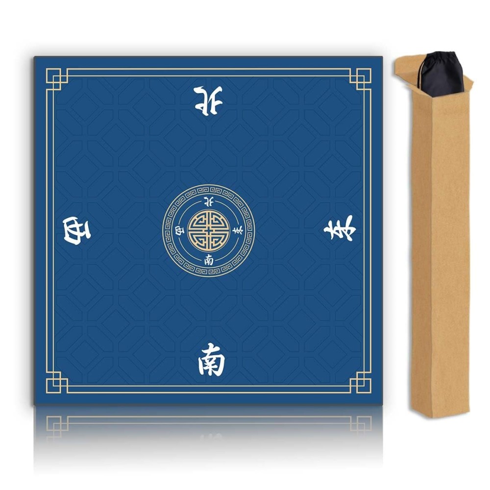 Mahjong Mat, Non-Slip Noise Reducing Game Mat, 31.5 Inch Mahjong Table Mat,Mahjong Mat with Cloth Bag and Carton Storage,Suitable for Mahjong, Dominoes, Solitaire and Other Games. (Blue) Mahjong Mat, Non-Slip Noise Reducing Game Mat, 31.5 Inch Mahjong Table Mat,Mahjong Mat with Cloth Bag and Carton Storage,Suitable for Mahjong, Dominoes, Solitaire and Other Games. (Blue)