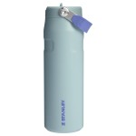 Stanley IceFlow Flip Straw 2.0 Water Bottle 24 oz | Built-In Straw for Travel and Sports | Lightweight and Leak Resistant | Insulated Stainless Steel | BPA-Free | Blue Cactus