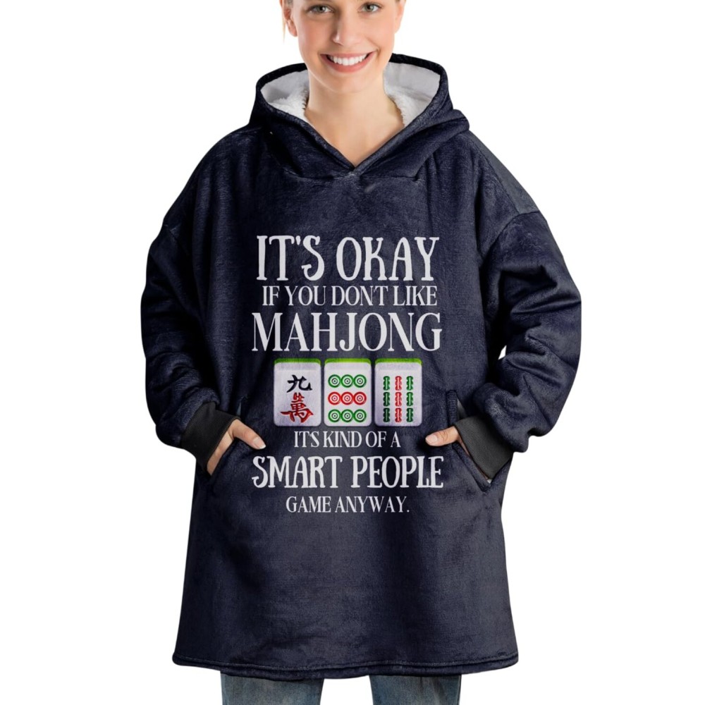 Huglanket Funny Mahjong Gifts Ideas, Unique Wearable Blanket Hoodie For Mahjong Lovers, Mahjong Accessories & Gifts - Smart Huglanket Funny Mahjong Gifts Ideas, Unique Wearable Blanket Hoodie For Mahjong Lovers, Mahjong Accessories & Gifts - Smart