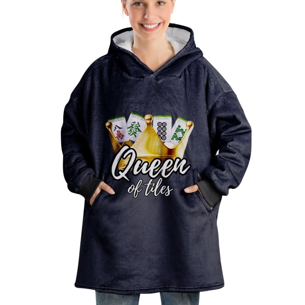 Huglanket Funny Mahjong Gifts Ideas, Unique Wearable Blanket Hoodie For Mahjong Lovers, Mahjong Accessories & Gifts - Queen Huglanket Funny Mahjong Gifts Ideas, Unique Wearable Blanket Hoodie For Mahjong Lovers, Mahjong Accessories & Gifts - Queen