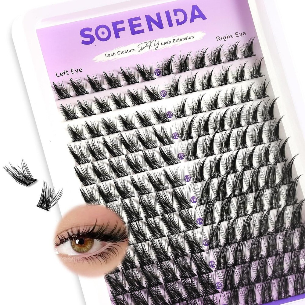 SOFENIDA Fox Eye Lash Clusters Wispy Cluster Eyelash Extensions 10-16MM Cluster Lashes C Curl Eyelash Cluster Left&Right DIY Lash Extension Soft Cat Eye Lash Cluster SOFENIDA Fox Eye Lash Clusters Wispy Cluster Eyelash Extensions 10-16MM Cluster Lashes C Curl Eyelash Cluster Left&Right DIY Lash Extension Soft Cat Eye Lash Cluster