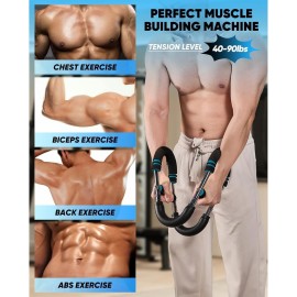 Saker Twister Arm Trainer, 40-100lb Adjustable Chest Workout Equipment, Arm Trainer, Twister Arm Trainer, Portable Power Twister Bar, Detachable Design Fitness Anywhere (Blue) Saker Twister Arm Trainer, 40-100lb Adjustable Chest Workout Equipment, Arm Trainer, Twister Arm Trainer, Portable Power Twister Bar, Detachable Design Fitness Anywhere (Blue)