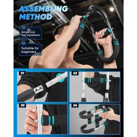 Saker Twister Arm Trainer, 40-100lb Adjustable Chest Workout Equipment, Arm Trainer, Twister Arm Trainer, Portable Power Twister Bar, Detachable Design Fitness Anywhere (Blue) Saker Twister Arm Trainer, 40-100lb Adjustable Chest Workout Equipment, Arm Trainer, Twister Arm Trainer, Portable Power Twister Bar, Detachable Design Fitness Anywhere (Blue)