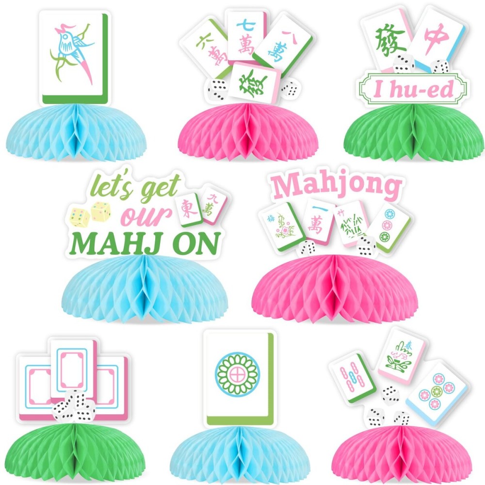 Sursurprise Mahjong Party Decorations, 8Pcs Mah Jong Honeycomb Centerpieces Table Topper Decor for Birthday Game Celebration Party Supplies Sursurprise Mahjong Party Decorations, 8Pcs Mah Jong Honeycomb Centerpieces Table Topper Decor for Birthday Game Celebration Party Supplies