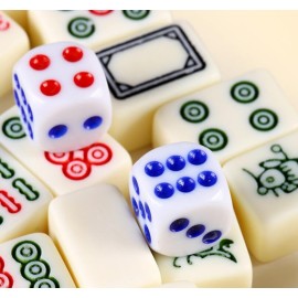 Mini Mahjong Set  Waterproof Guochao Mahjong Portable Mini Mahjong Internet Celebrity Creative Portable Outdoor Travel Mahjong with gife Box Carrying Travel Case,Mahjong Tile Game,2 Dice 4 Racks