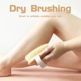 Bamboo Dry Body Brush Shower Brushing Removes Dry Skin with Massage Nodes Exfoliating Bath Brushes Body Scrubber Bamboo Dry Body Brush Shower Brushing Removes Dry Skin with Massage Nodes Exfoliating Bath Brushes Body Scrubber