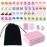 JHGCVX 2 Players Mahjong Block Set, 50 Pcs Pink Ocean Theme Mahjong Tile Game Set with Storage Bag and 2 Dice, Marine Life Patterns Mahjong Set for Family Interactive Play Set(1.18 x 0.86 x 0.59 inch)