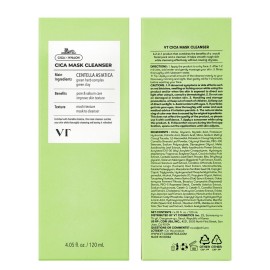 VT COSMETICS CICA Mask Cleanser, 2-in-1 Facial Wash, Non-Drying Clay Mask, Gentle Pore Care, Exfoliating, Hydrating, Centella Asiatica for Acne-Prone & Sensitive Skin, Korean Skincare (4.05 fl. oz) VT COSMETICS CICA Mask Cleanser, 2-in-1 Facial Wash, Non-Drying Clay Mask, Gentle Pore Care, Exfoliating, Hydrating, Centella Asiatica for Acne-Prone & Sensitive Skin, Korean Skincare (4.05 fl. oz)