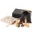 A&A Premium Triple Weighted Staunton Wooden Chess Pieces w/ 2 Extra Queen - King Height 3.75/9.5cm / 2 Storage Bags - Natural Walnut Wood