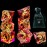 HAOMEJA Ring Magic Resin Dice Set 7Pcs with Bag Sharp Edge Polyhedral Dice, Apply to D&D Dungeons & Dragons Role-Playing Games D20, D12, D10, D8, D6, D4 Dice, Board Games Gift (Red & Gold Word)