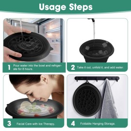 Face Bowl for Ice With Built-in Ice Tray Collapsible Silicone Facial Face Ice Bath Bowl Small Reusable Cold Plunge Basin is Portable,Perfect for Home Use,Camping,Travel Cold Bath Spa Tool & Black Face Bowl for Ice With Built-in Ice Tray Collapsible Silicone Facial Face Ice Bath Bowl Small Reusable Cold Plunge Basin is Portable,Perfect for Home Use,Camping,Travel Cold Bath Spa Tool & Black