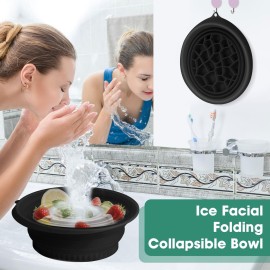 Face Bowl for Ice With Built-in Ice Tray Collapsible Silicone Facial Face Ice Bath Bowl Small Reusable Cold Plunge Basin is Portable,Perfect for Home Use,Camping,Travel Cold Bath Spa Tool & Black Face Bowl for Ice With Built-in Ice Tray Collapsible Silicone Facial Face Ice Bath Bowl Small Reusable Cold Plunge Basin is Portable,Perfect for Home Use,Camping,Travel Cold Bath Spa Tool & Black