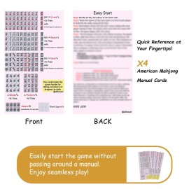 Travel Mini American Mahjong Set - 166 White Tiles Includes Jokers 0.8 White Melamine Material - with Instructions Cards and Game Tablecloth 4 All-in-One Racks and Pushers