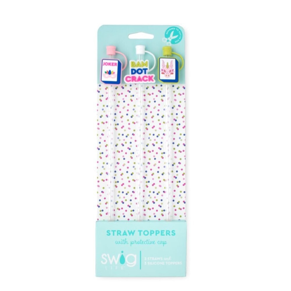 Swig Straw Toppers Set, 3 Reusable Straws with 3 Silicone Straw Covers, Straw Cover Cap Customizable Length, Compatible with 40oz Tumblers, Tumbler Accessories (Mahjong) Swig Straw Toppers Set, 3 Reusable Straws with 3 Silicone Straw Covers, Straw Cover Cap Customizable Length, Compatible with 40oz Tumblers, Tumbler Accessories (Mahjong)