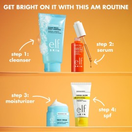 e.l.f. SKIN Bright Icon Vitamin C + E + Ferulic Serum, Brightening & Soothing Face Serum, Helps Even Skin Tone, Vegan & Cruelty-Free, 1 fl oz e.l.f. SKIN Bright Icon Vitamin C + E + Ferulic Serum, Brightening & Soothing Face Serum, Helps Even Skin Tone, Vegan & Cruelty-Free, 1 fl oz