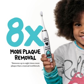 Made by Dentists Kids Electric Toothbrush - Rechargeable Vibrating Toothbrush with Timer, Includes 6 Replacement Heads, Gently Cleans Little Teeth, for Girls and Boys, Kids & Toddlers Age 2+, Shark Made by Dentists Kids Electric Toothbrush - Rechargeable Vibrating Toothbrush with Timer, Includes 6 Replacement Heads, Gently Cleans Little Teeth, for Girls and Boys, Kids & Toddlers Age 2+, Shark