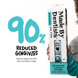 Made by Dentists Kids Electric Toothbrush - Rechargeable Vibrating Toothbrush with Timer, Includes 6 Replacement Heads, Gently Cleans Little Teeth, for Girls and Boys, Kids & Toddlers Age 2+, Shark Made by Dentists Kids Electric Toothbrush - Rechargeable Vibrating Toothbrush with Timer, Includes 6 Replacement Heads, Gently Cleans Little Teeth, for Girls and Boys, Kids & Toddlers Age 2+, Shark