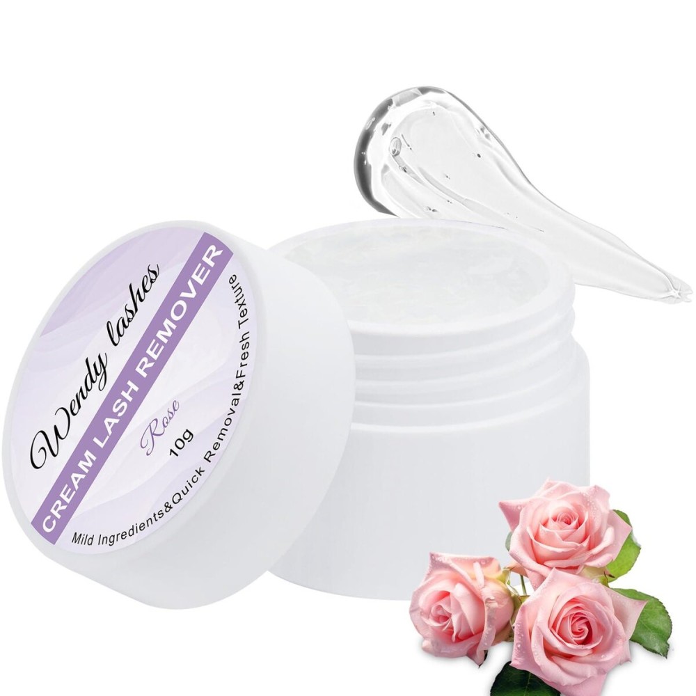 Eyelash Glue Remover for Lash Extensions: for DIY and Lash Artists, Wendy, 10ml Cream, Effectively, Low Irritation, Clear, Rose Flavored Eyelash Glue Remover for Lash Extensions: for DIY and Lash Artists, Wendy, 10ml Cream, Effectively, Low Irritation, Clear, Rose Flavored
