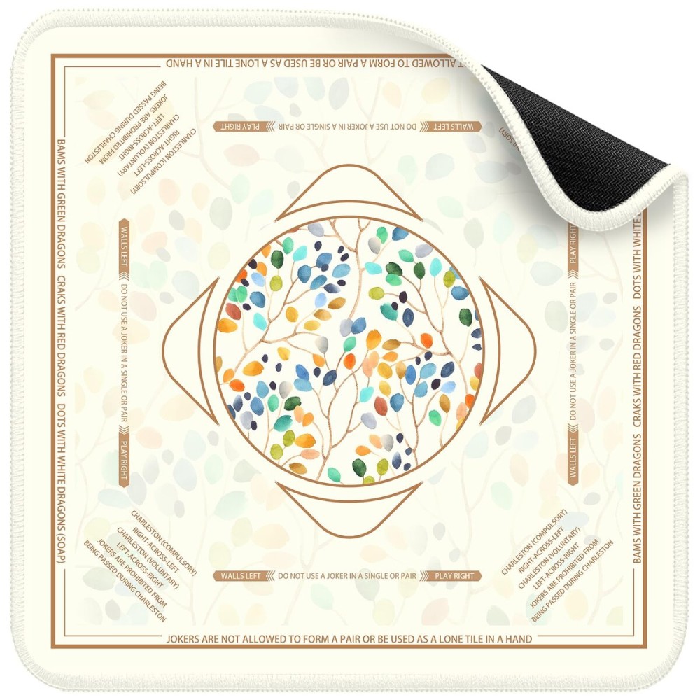 Deyimmei Mahjong Mat for Table - Non-Slip Mahjong Table Cover with Storage Pockets, Perfect Mahjong Accessories & Gifts for Women, Men, and Mahjong Enthusiasts (Golden Harmony) Deyimmei Mahjong Mat for Table - Non-Slip Mahjong Table Cover with Storage Pockets, Perfect Mahjong Accessories & Gifts for Women, Men, and Mahjong Enthusiasts (Golden Harmony)