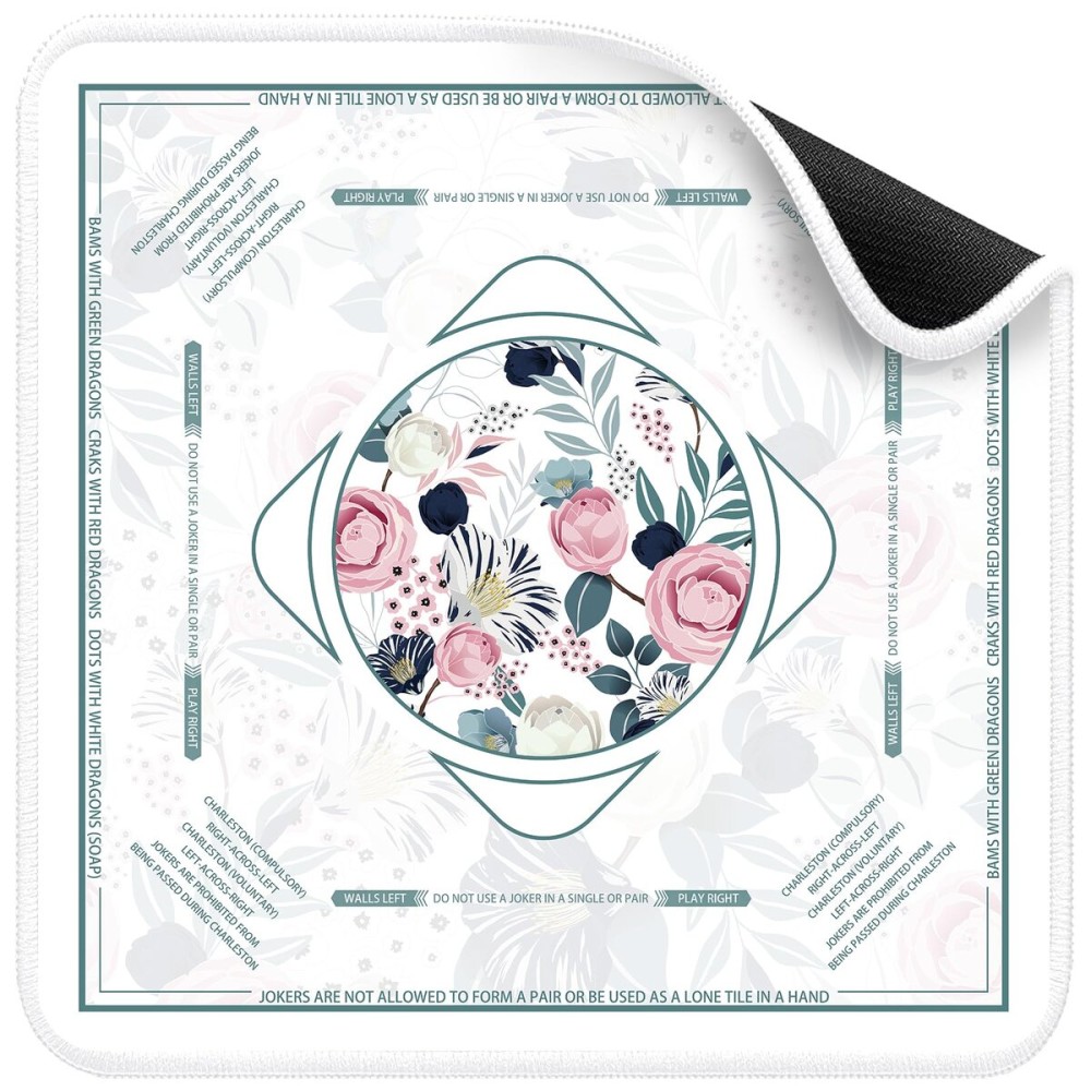 Deyimmei Mahjong Mat for Table - Non-Slip Mahjong Table Cover with Storage Pockets, Perfect Mahjong Accessories & Gifts for Women, Men, and Mahjong Enthusiasts (Floral Elegance) Deyimmei Mahjong Mat for Table - Non-Slip Mahjong Table Cover with Storage Pockets, Perfect Mahjong Accessories & Gifts for Women, Men, and Mahjong Enthusiasts (Floral Elegance)