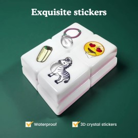 WELLATENT 4 Players Seaside Escape Game Blocks Mahjong Sets with 36mm 129 Pink Tiles Animal and Food and Emoji and Accessories Pattern with Bag. WELLATENT 4 Players Seaside Escape Game Blocks Mahjong Sets with 36mm 129 Pink Tiles Animal and Food and Emoji and Accessories Pattern with Bag.