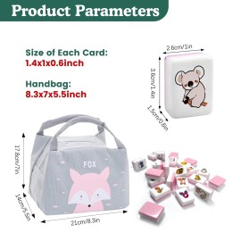 WELLATENT 4 Players Seaside Escape Game Blocks Mahjong Sets with 36mm 129 Pink Tiles Animal and Food and Emoji and Accessories Pattern with Bag. WELLATENT 4 Players Seaside Escape Game Blocks Mahjong Sets with 36mm 129 Pink Tiles Animal and Food and Emoji and Accessories Pattern with Bag.