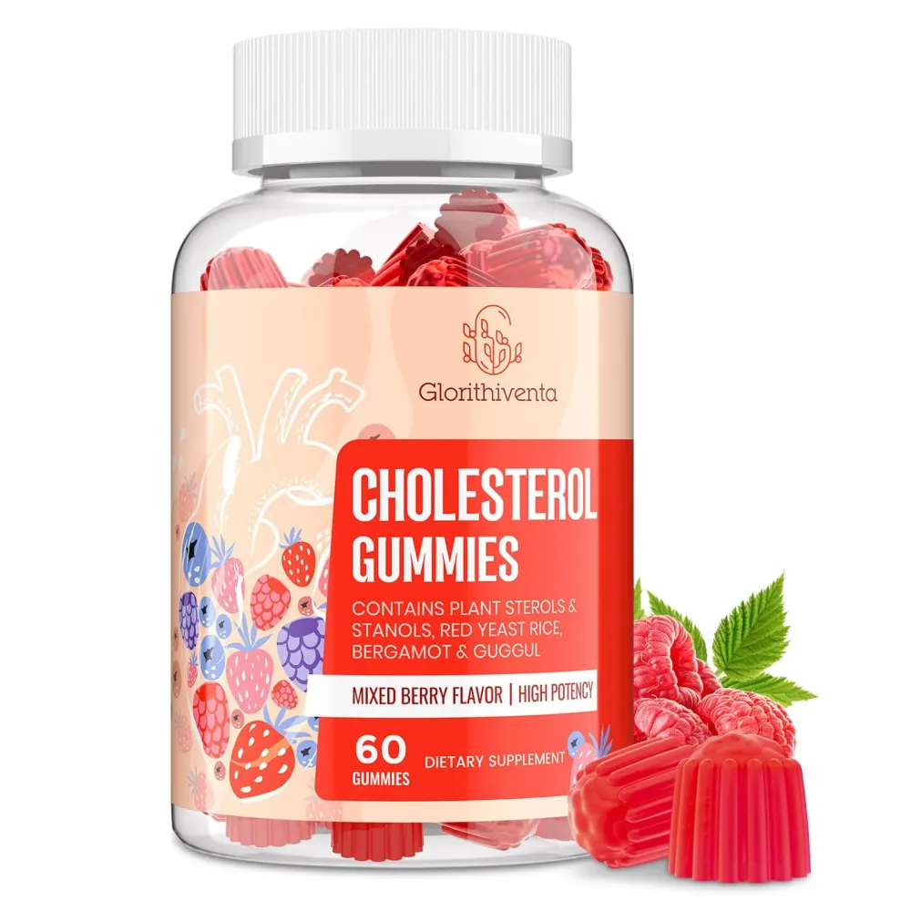 Cholesterol Lowering Supplement with Plant Sterols & Stanols, Guggul, Bergamot Orange Fruit, Red Yeast Rice, Cholesterol Complex Gummies for Cholesterol Normal Level, Mixed Berry Flavor, 60 Counts Cholesterol Lowering Supplement with Plant Sterols & Stanols, Guggul, Bergamot Orange Fruit, Red Yeast Rice, Cholesterol Complex Gummies for Cholesterol Normal Level, Mixed Berry Flavor, 60 Counts