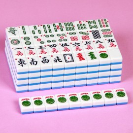 YINIUREN Travel Mahjong Set 24MM American Mahjong Set 166-piece Mahjong Tile Set Blue American Mahjong Tile Set
