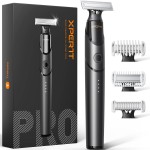 Trimcoo [2025 Upgraded Beard & Body Hair Trimmer for Men [All-in-One] USB-C Fast Charging, Groin & Ball Hair Painless Electric Shaver, Travel Razors, Waterproof Wet/Dry Groomer, Black(Lite)
