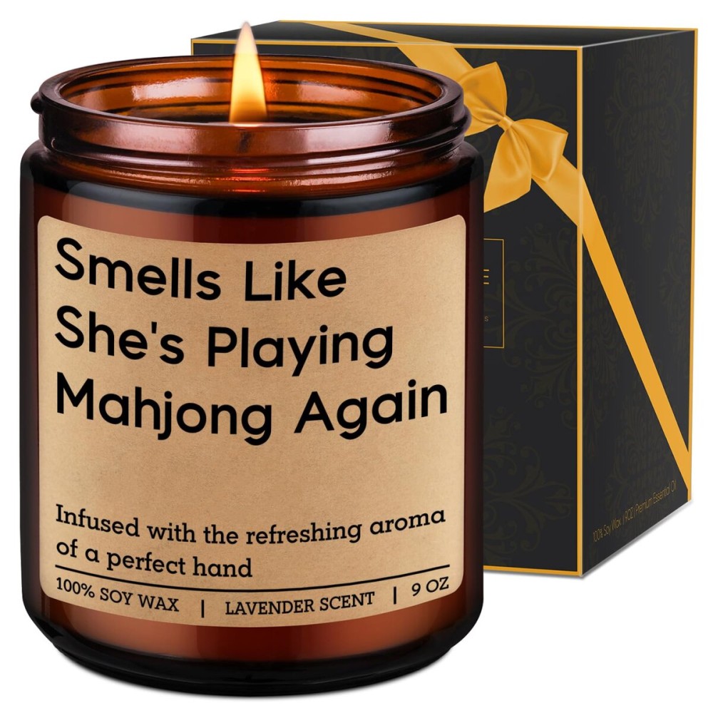 LEADO Funny Playing Mahjong Candle, Mahjong Gifts for Women - Mah Jongg Accessories, Gifts for Mahjongg Players & Lovers - Mahjongg Party, Christmas, Birthday Present for Friends, Hostess, Mom, Ladies LEADO Funny Playing Mahjong Candle, Mahjong Gifts for Women - Mah Jongg Accessories, Gifts for Mahjongg Players & Lovers - Mahjongg Party, Christmas, Birthday Present for Friends, Hostess, Mom, Ladies